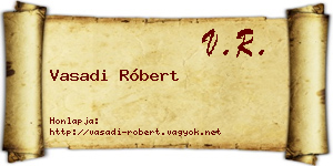 Vasadi Róbert névjegykártya